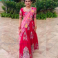 Attractive Red Color Cotton Lehenga Choli With Kalamkari Print Work Near Me