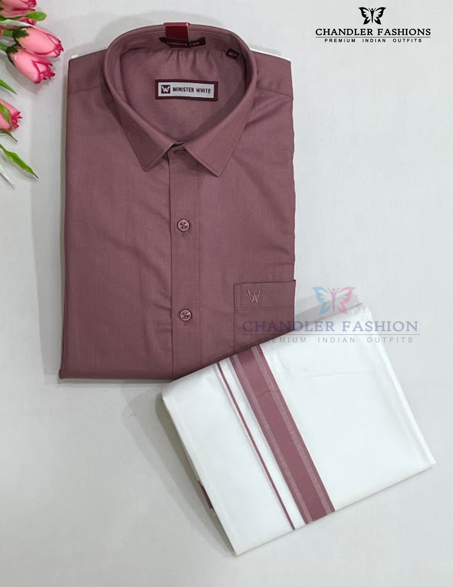 Alluring Twilight Lavender Colored Shirt And Dhoti Set For Men Near Me