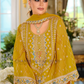 Yellow Color Soft Organza Salwar Suits In Tempe