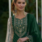 Green Color Sheer With Printed And Fancy Embroidery Mirror Work Palazzo Suits Near Me