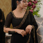 Black Color Ready To Wear Georgette Embroidery Gown Saree In USA