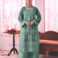 Amazing Green Color Georgette With Embroidery And Sequins Work Palazzo Suits For Women