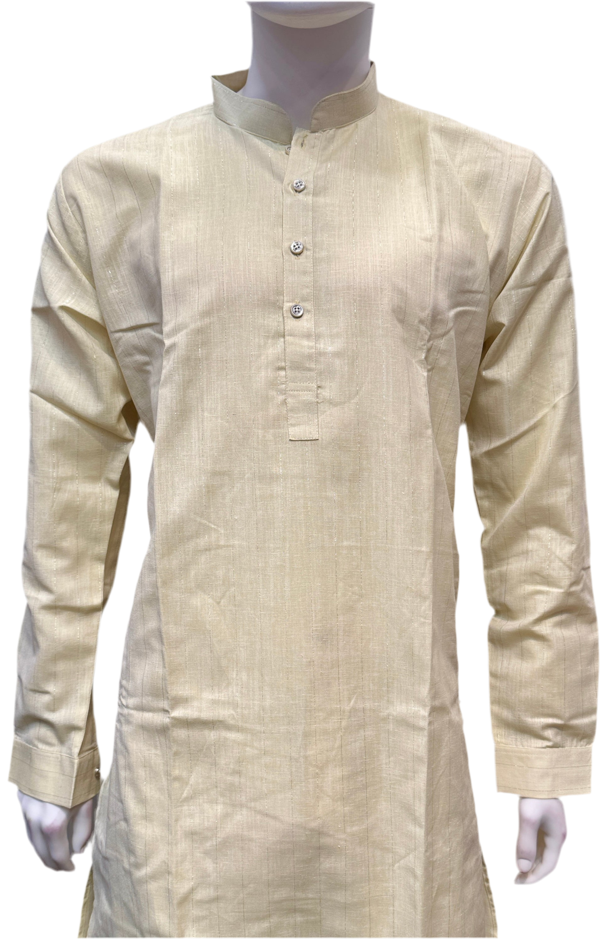 Appealing Mehendi Green Color Cotton Men's Kurta With Pajama Pant