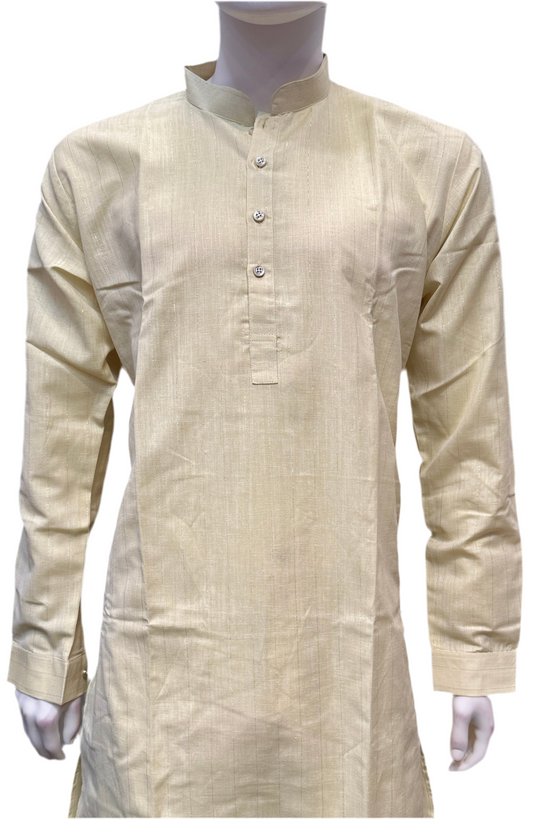 Appealing Mehandi Green Color Cotton Men's Kurta With Pajama Pant