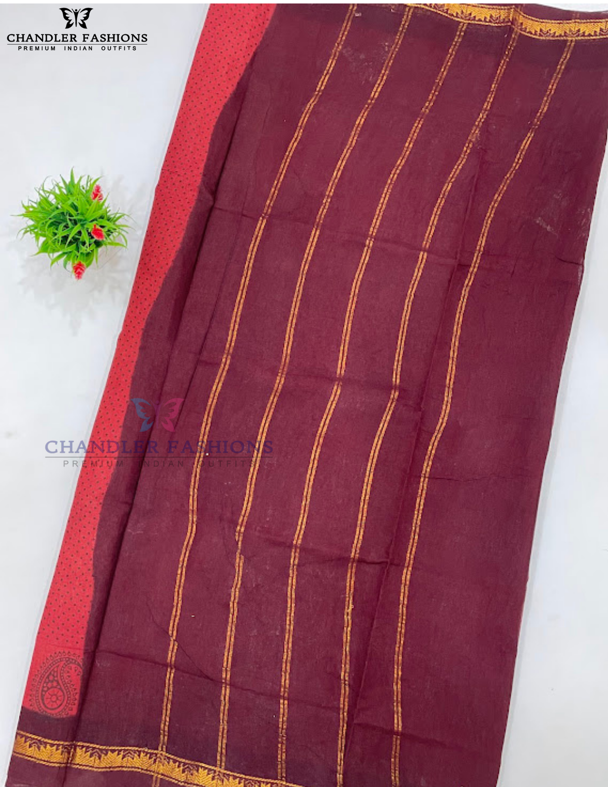 Cotton With Printed Work Saree In Mesa
