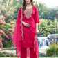 Pleasing Pink Color Silk With Embroidery Work Salwar Suits For Women