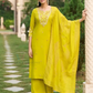 Fantastic Lime Green Color Shimmer With Thread Work Salwar Suits For Women