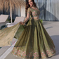 Green Color Fendi Silk Lehenga Choli In USA