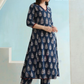 Pretty Navy Blue Color Viscose With Floral Printed Work Salwar Suits In USA