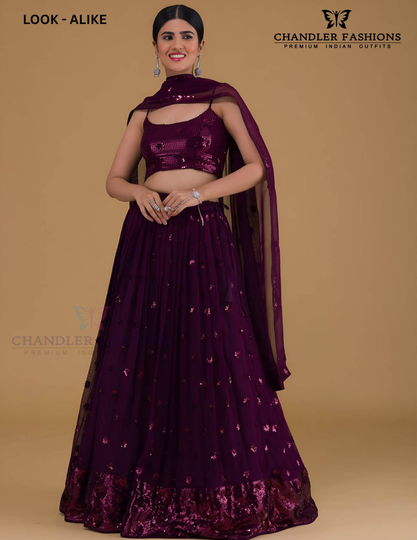 Stunning Purple Color Georgette With Sequins And Embroidery Work Lehenga Choli For Women