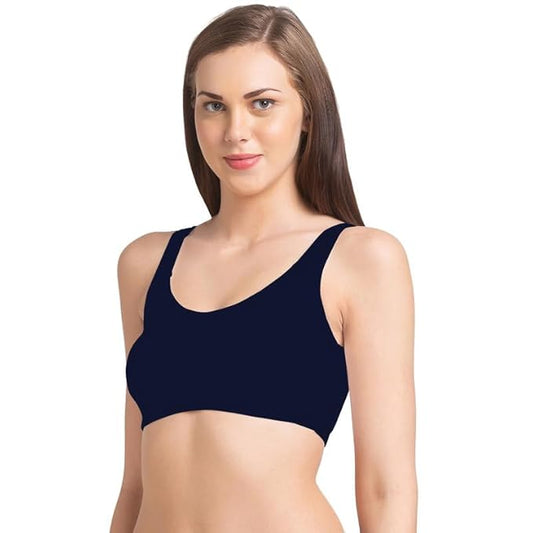 Navy Blue Colored Cotton Sports For Women
