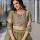 Pista Green Color Fendi Silk With Embroidery Work Lehenga Choli In Chandler