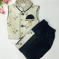 Off White Color Designer Sherwani Suit With Brooch Pin Near Me