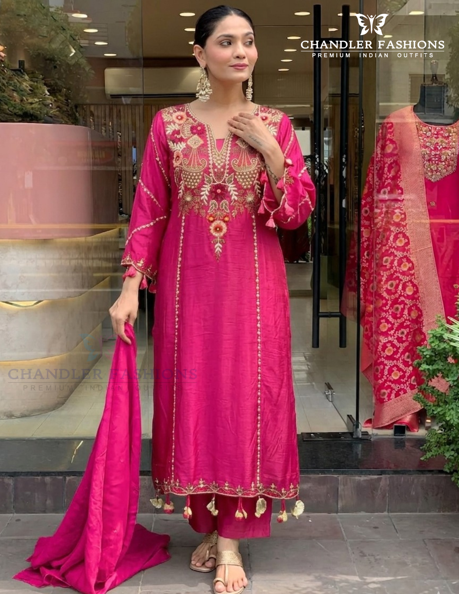 Pink Color Salwar Suits With Dupatta In Suncity