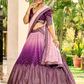 Elegant Purple Color Silk With Sequins Work Lehenga Choli With Dupatta For Women