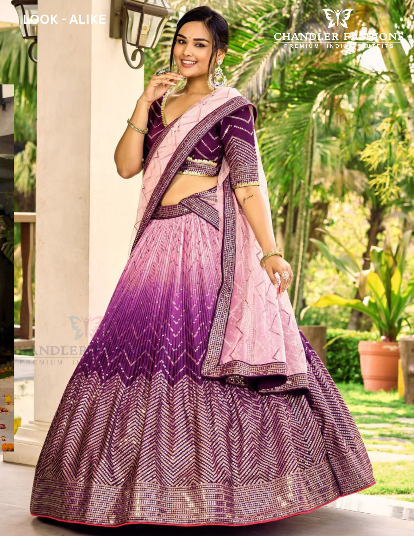 Elegant Purple Color Silk With Sequins Work Lehenga Choli With Dupatta For Women