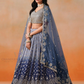 Navy Blue Color Georgette With Sequins And Zari Embroidery Lehenga Choli Near Me