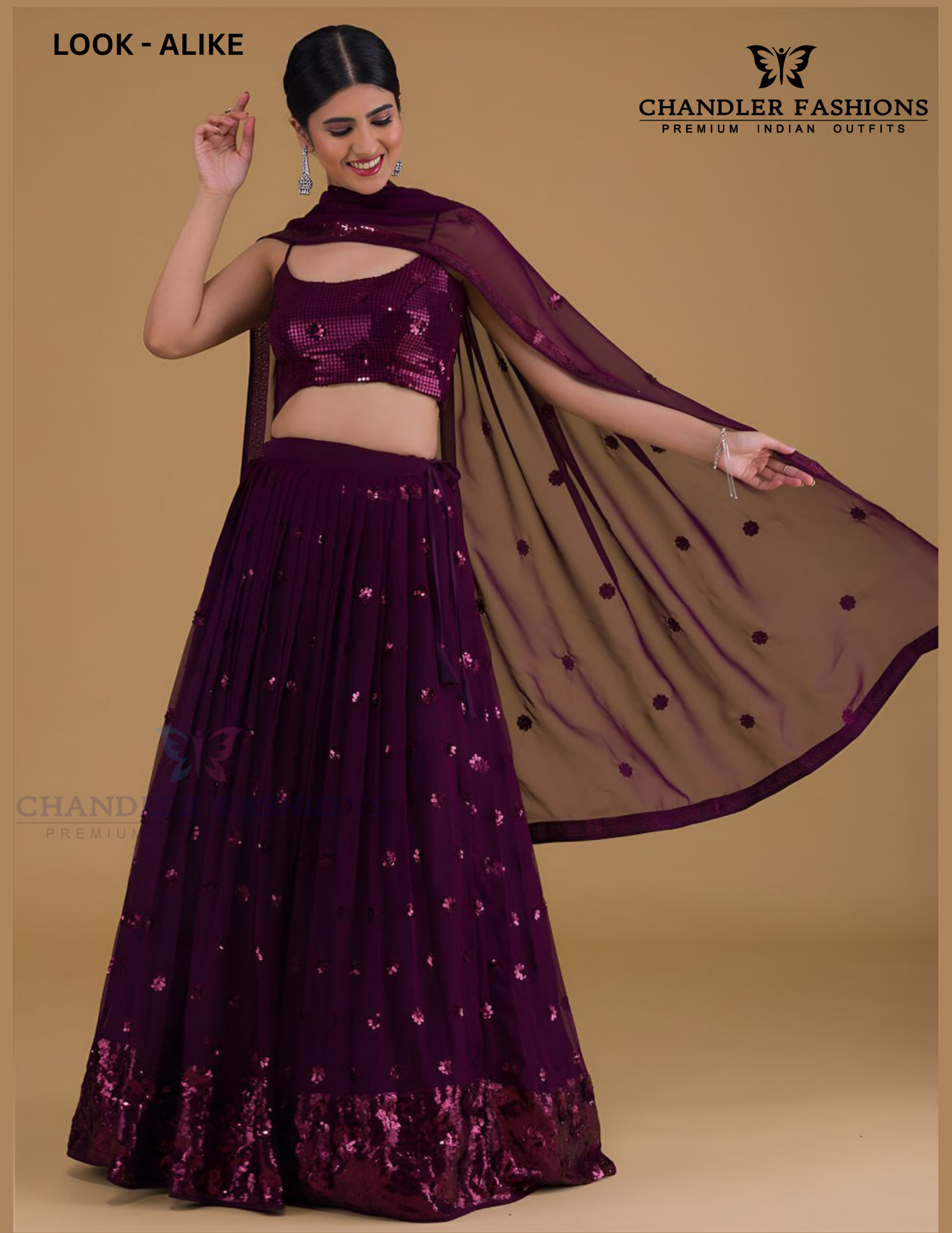 Purple Color Georgette With Sequins And Embroidery Work Lehenga Near Me