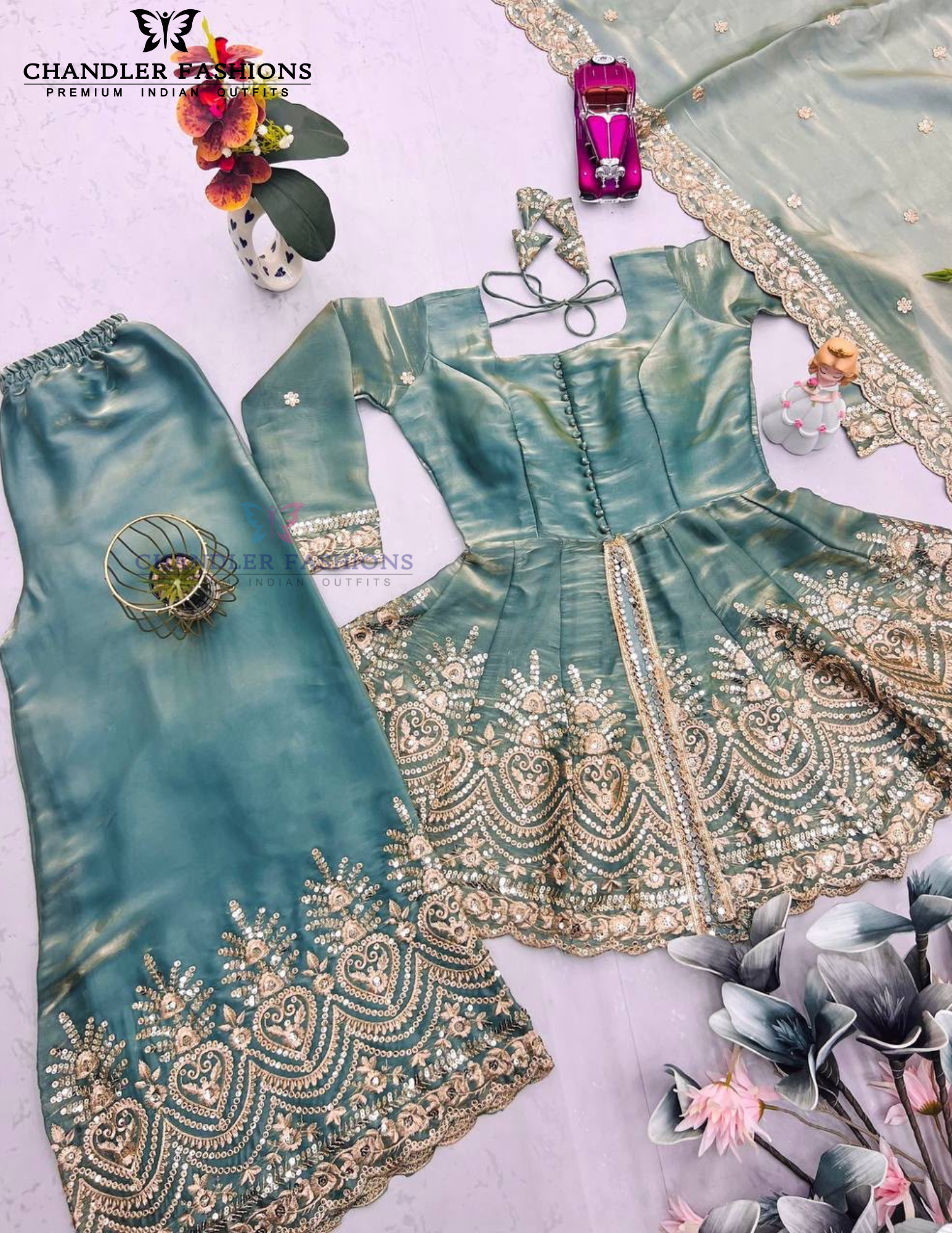 Embroidery Work Palazzo Suits In Arizona
