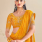 Charming Yellow Color Chiffon Silk With Bandhani Print Saree In USA