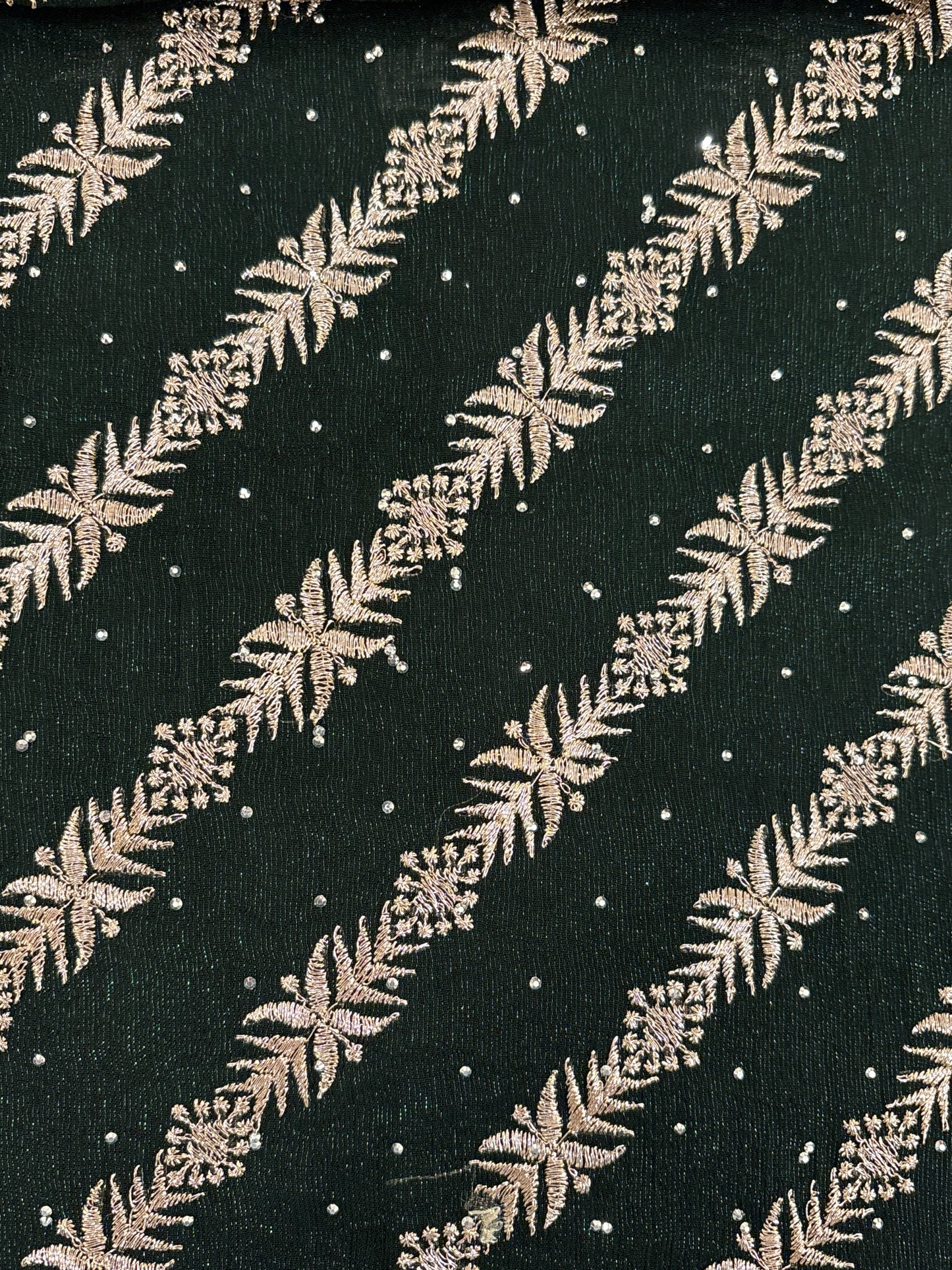 Stunning Dark Green Color Georgette Embroidered Work Fancy Saree - PREMIUM QUALITY