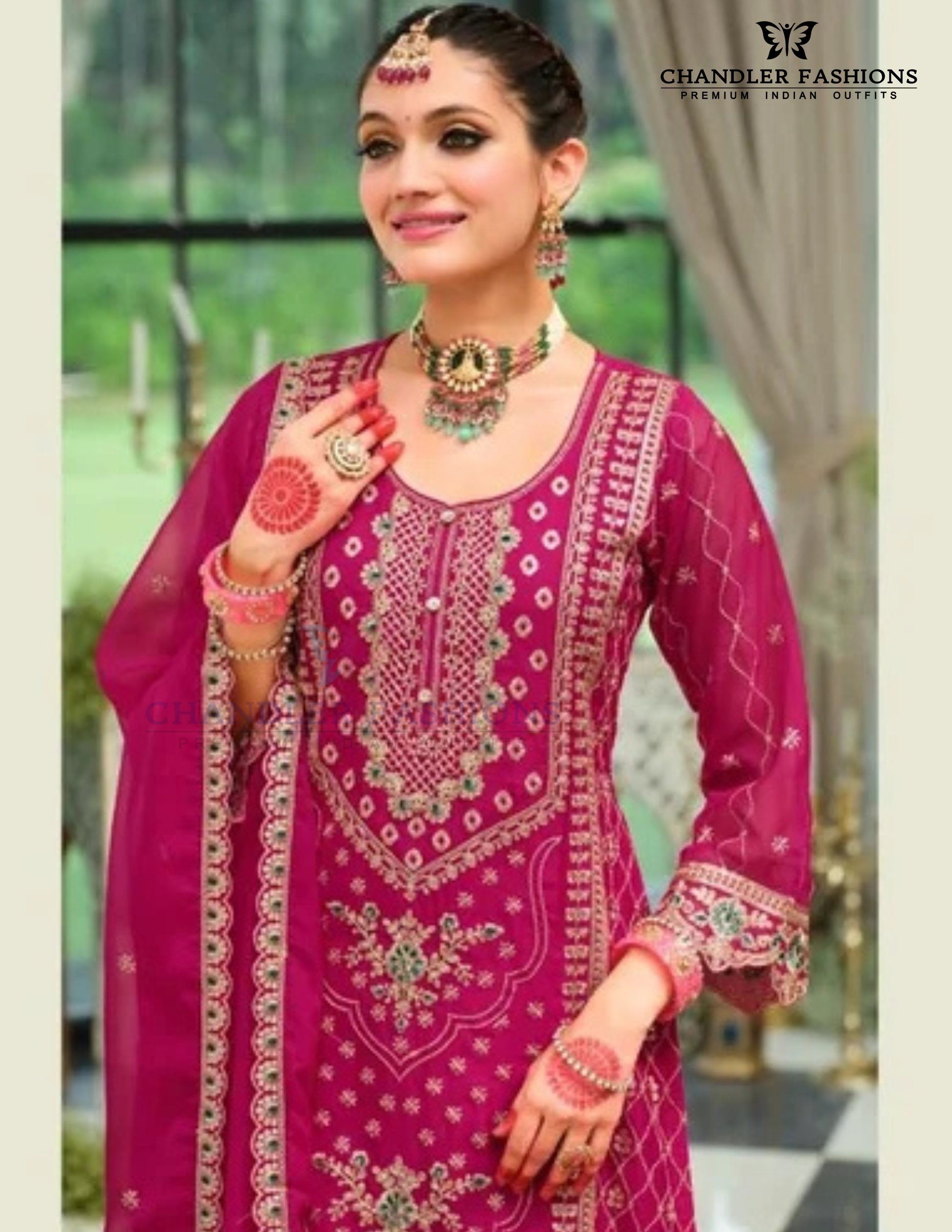 Wonderful Pink Color Soft Organza And Embroidery Work Salwar Suits Near Me