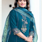 Blue Color Roman Silk Salwar Suits With Dupatta Near Me