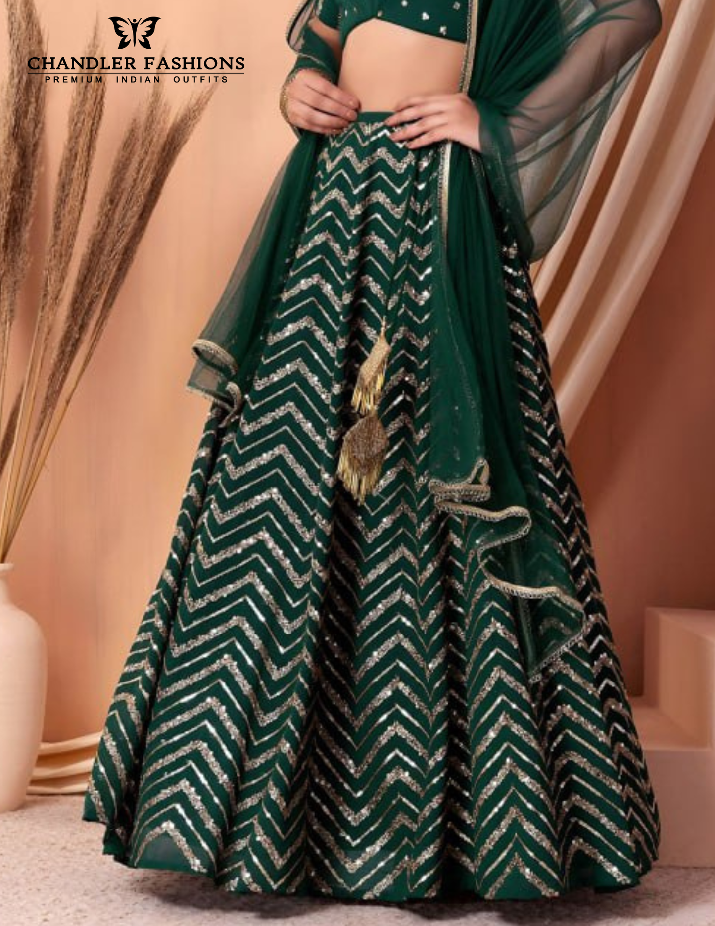 Green Color Lehenga In Chandler