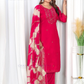 Attractive Pink Color Viscose With Embroidery Work Salwar Suits For Women