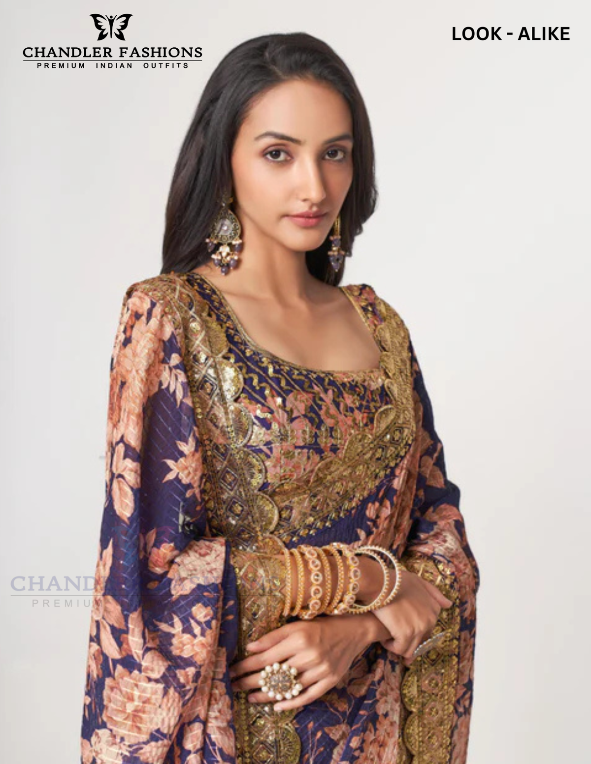 Sequins And Printed Work Saree In Mesa