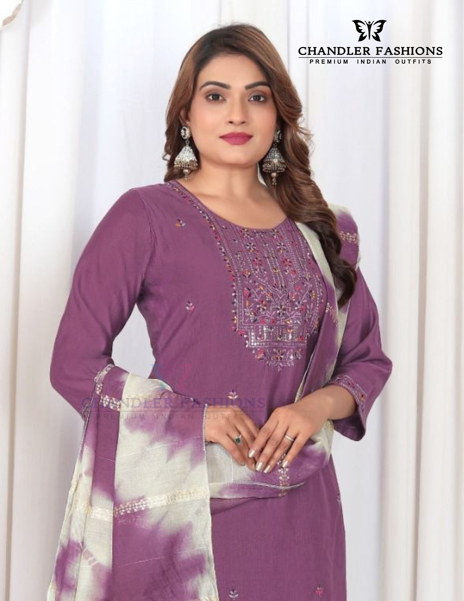 Light Purple Color Viscose With Embroidery Work Salwar Suits Near Me