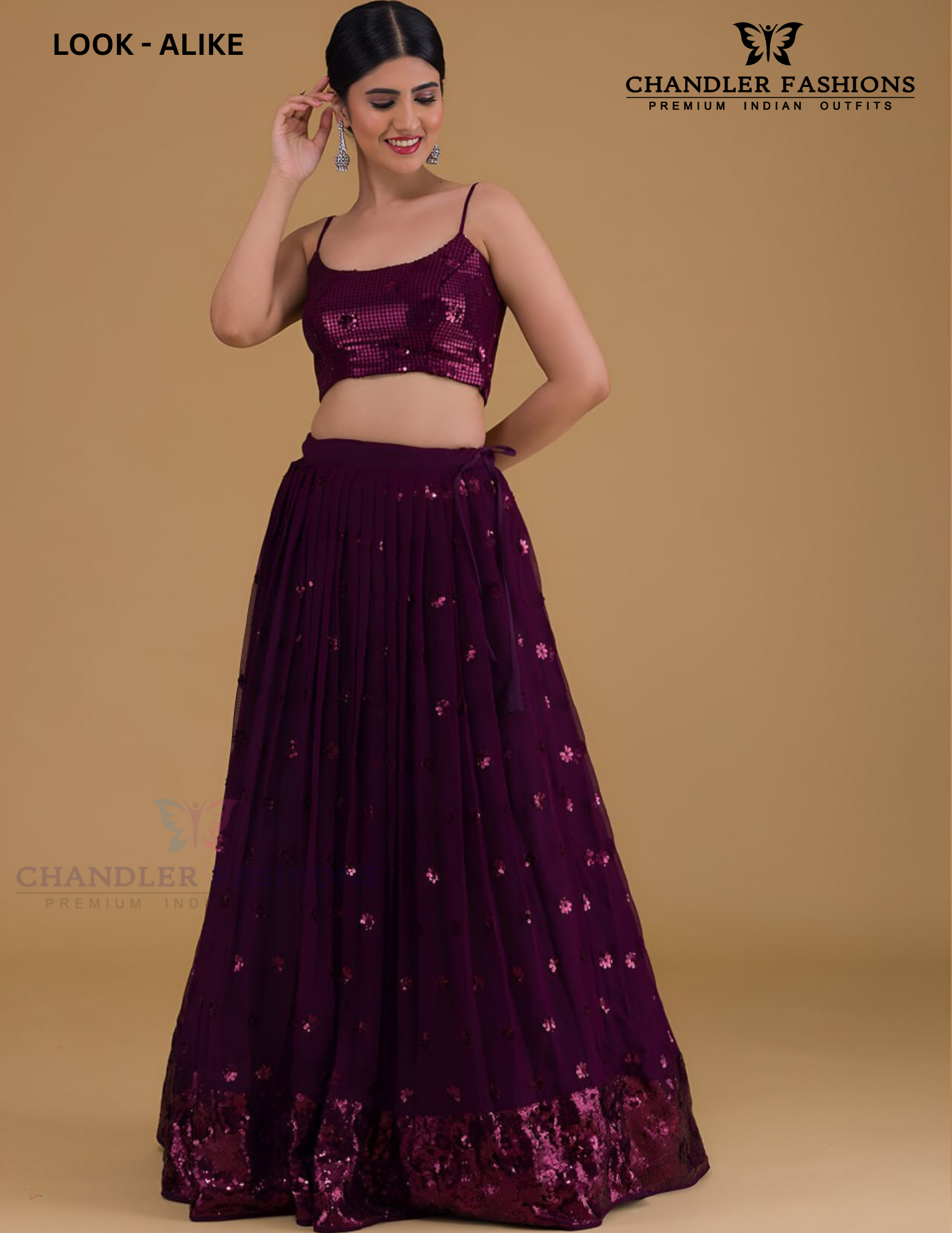 Purple Color Georgette With Sequins Work Lehenga In USA