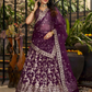 Wine Color Silk Jacquard With Sequins And Zari Embroidery Lehenga Near Me