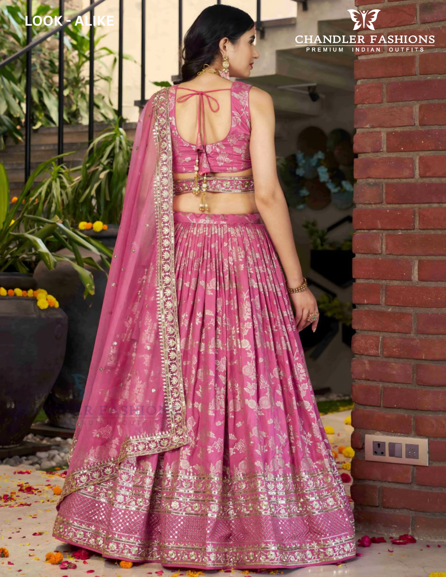 Pink Color Silk Jacquard With Sequins And Zari Embroidery Lehenga Near Me