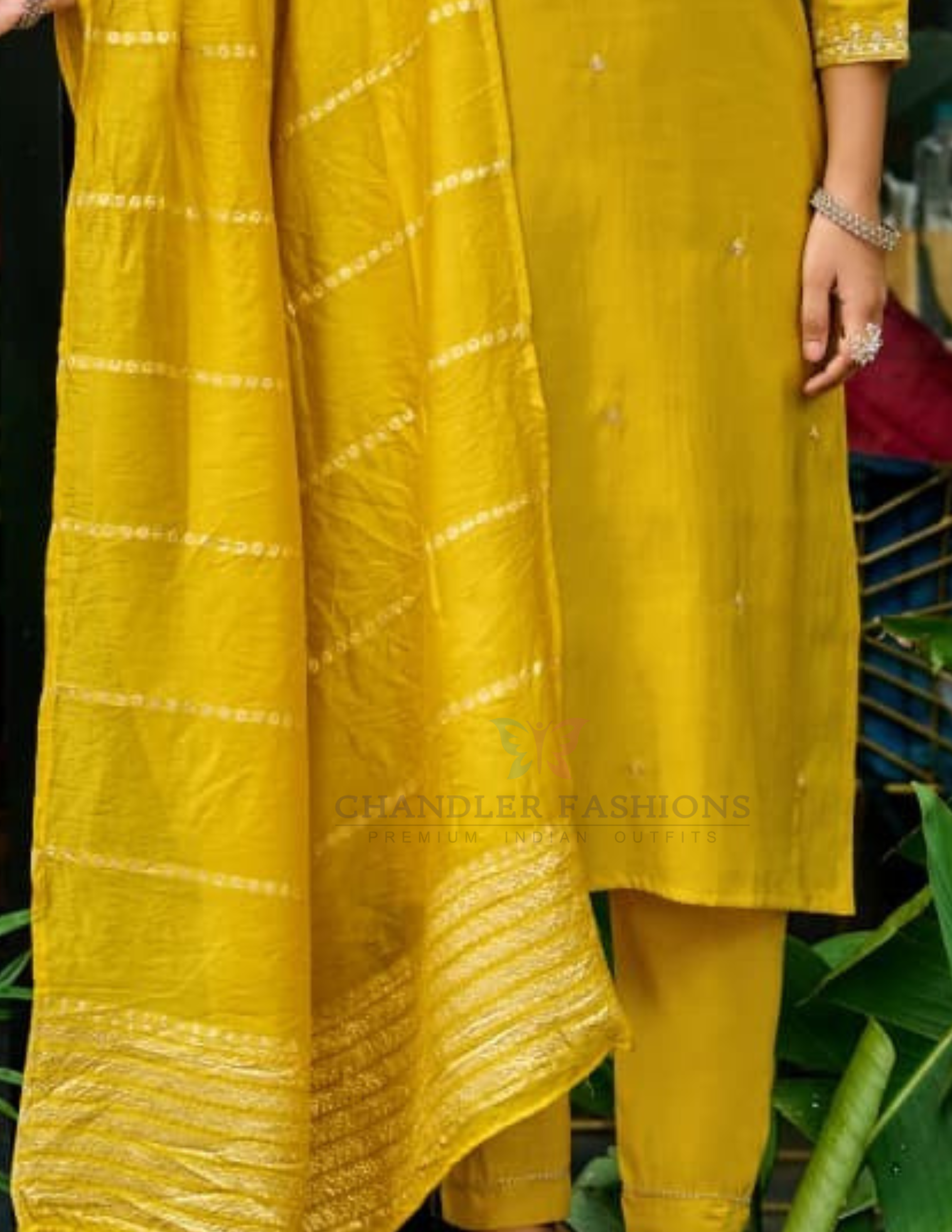 Mustard Yellow Color Shimmer Salwar Suits Embroidery Work In Queencreek