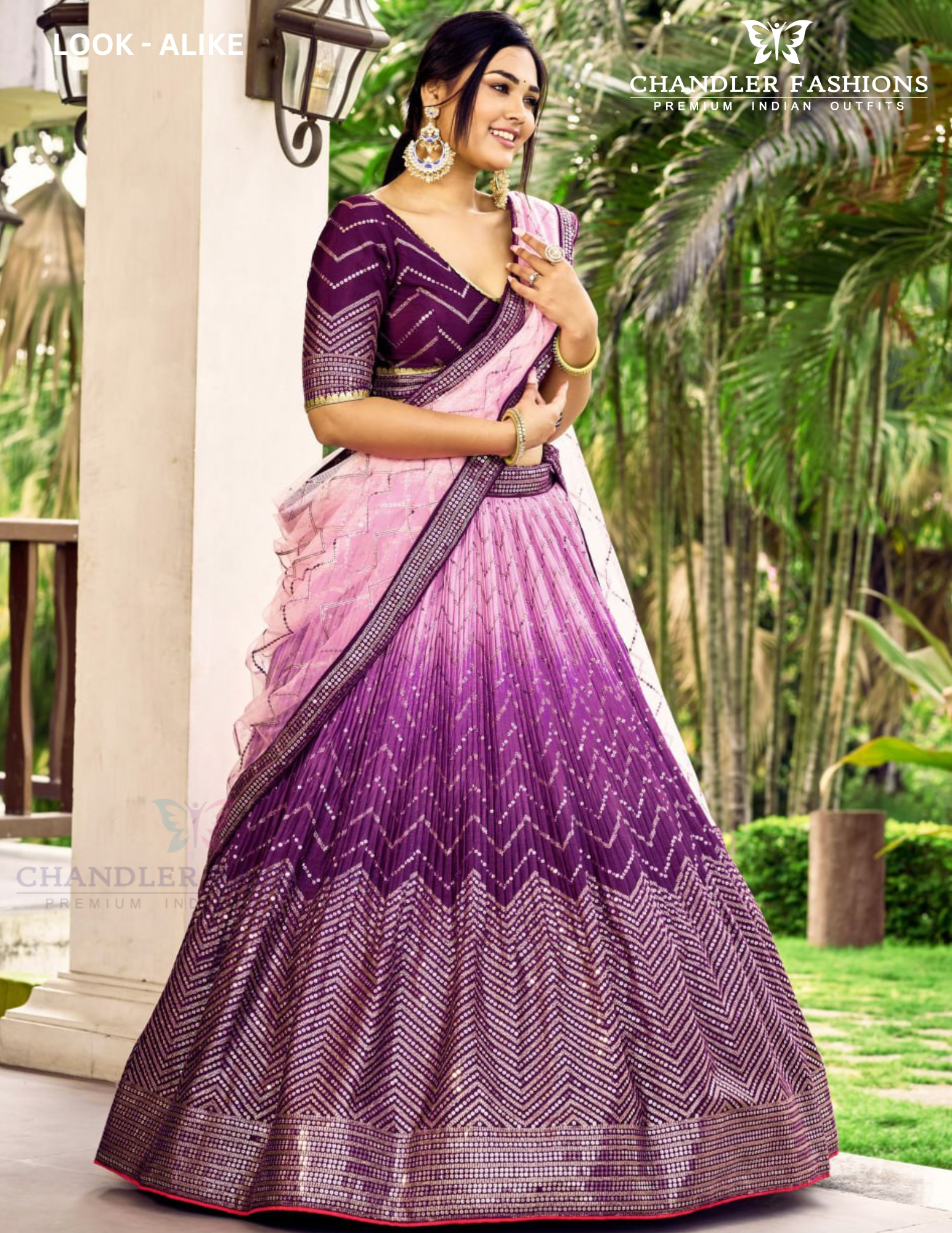 Purple Color Silk With Sequins Work Lehenga Near Me