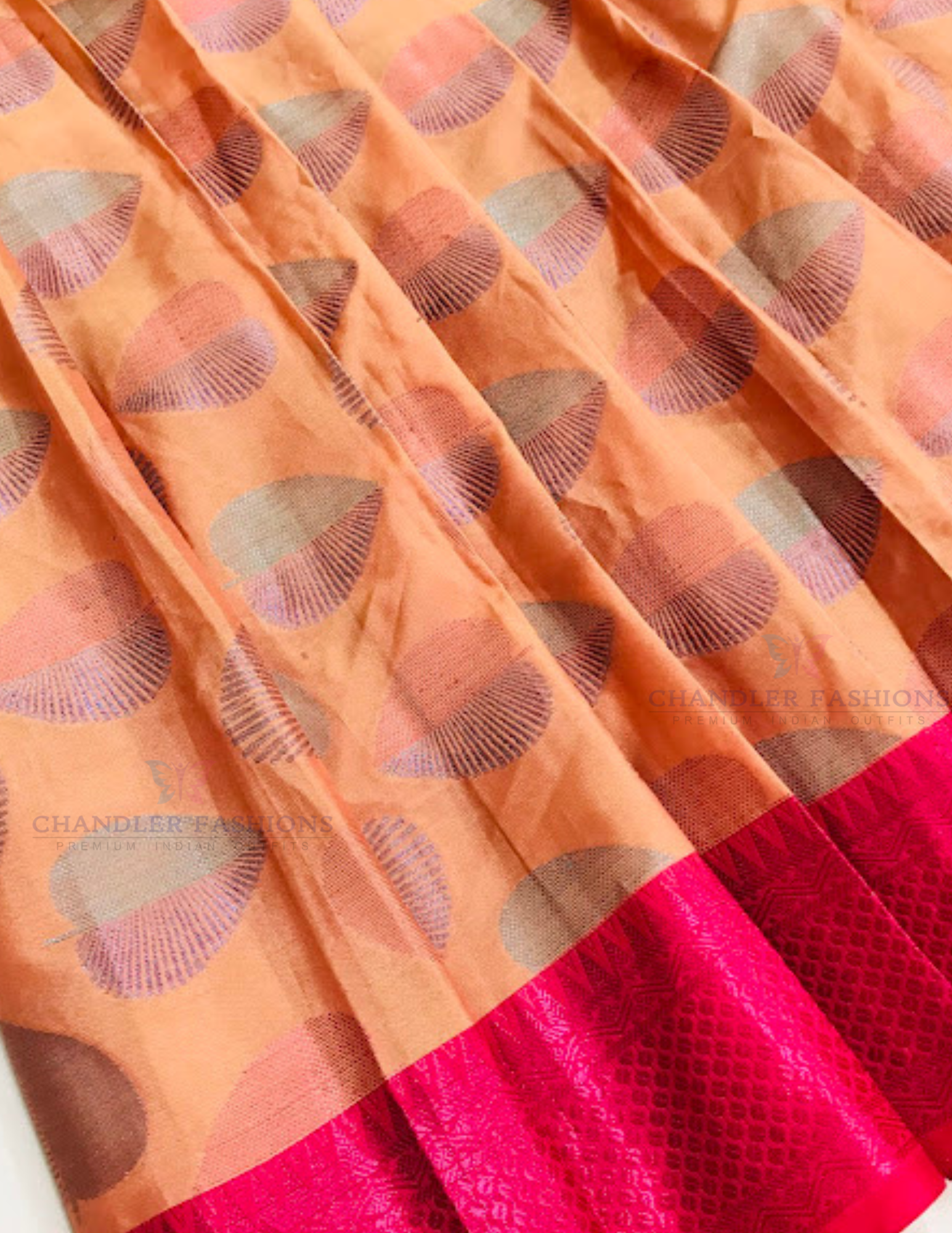 Light Purple And Peach Color Silk Langa sets In Surprise