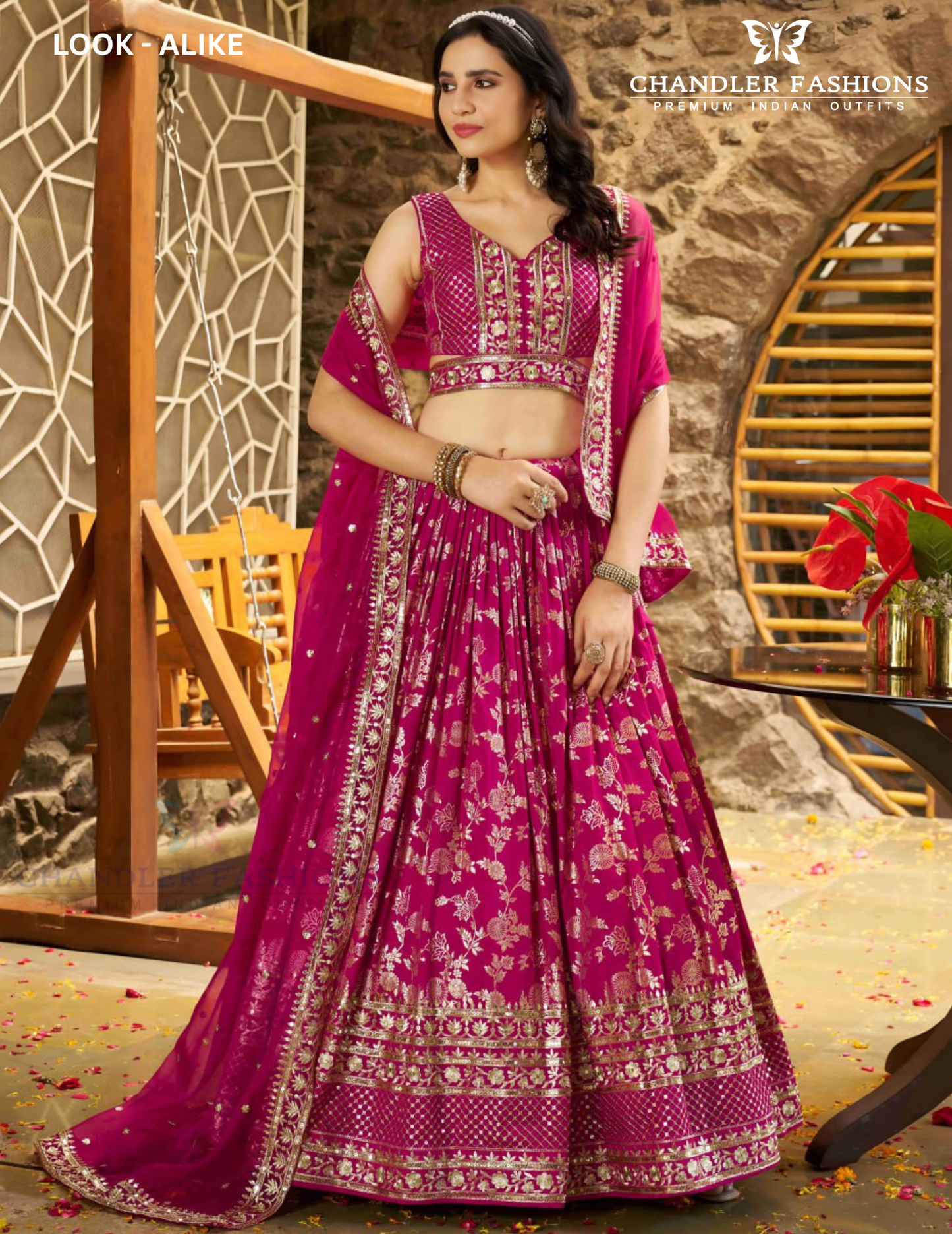 Stunning Rani Pink Color Silk Jacquard With Sequins And Zari Embroidery Lehenga Choli For Women