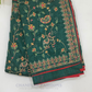 Glorious Green Color Georgette With  Embroidery Work Saree For Women