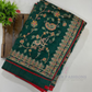 Glorious Green Color Color Gorgette With Embroidery Work Saree For Women Near Me