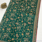 Green Color Georgette With Embroidery Work Saree For Women In USA