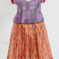 Alluring Light Purple And Peach Color Silk Langa sets With Zari Work For Girls