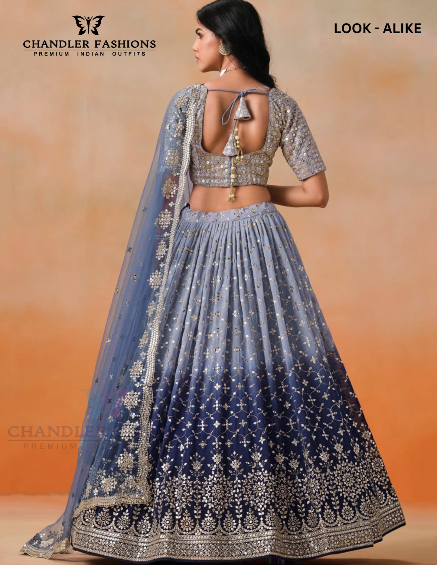 Navy Blue Color With Zari Embroidery Lehenga Choli In Peoria