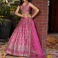 Pink Color Silk Jacquard Lehenga In USA