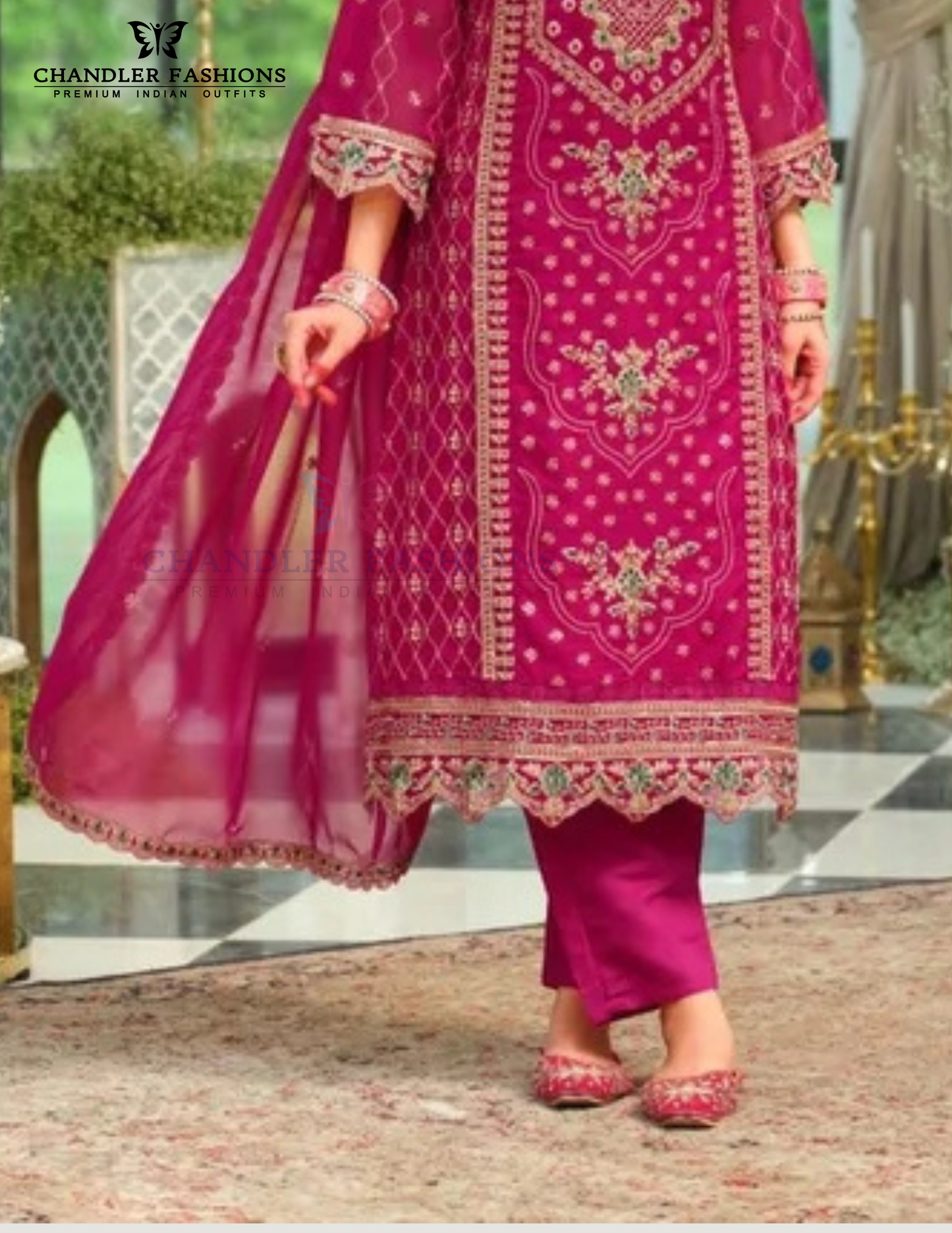 Wonderful Pink Color Soft Organza And Embroidery Work In USA