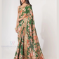 Green Color Organza With Sequins  And Printed Work Saree Near Me
