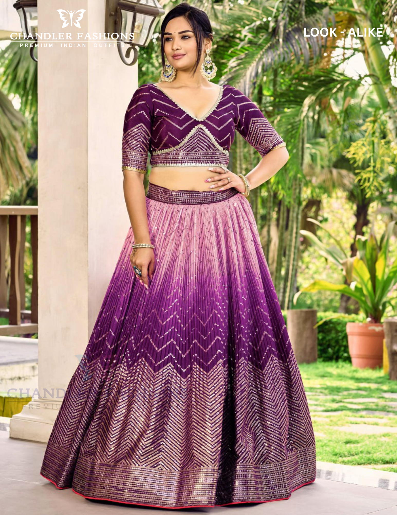 Purple Color Silk Lehenga In USA