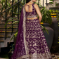 Wine Color Silk Jacquard Lehenga In USA