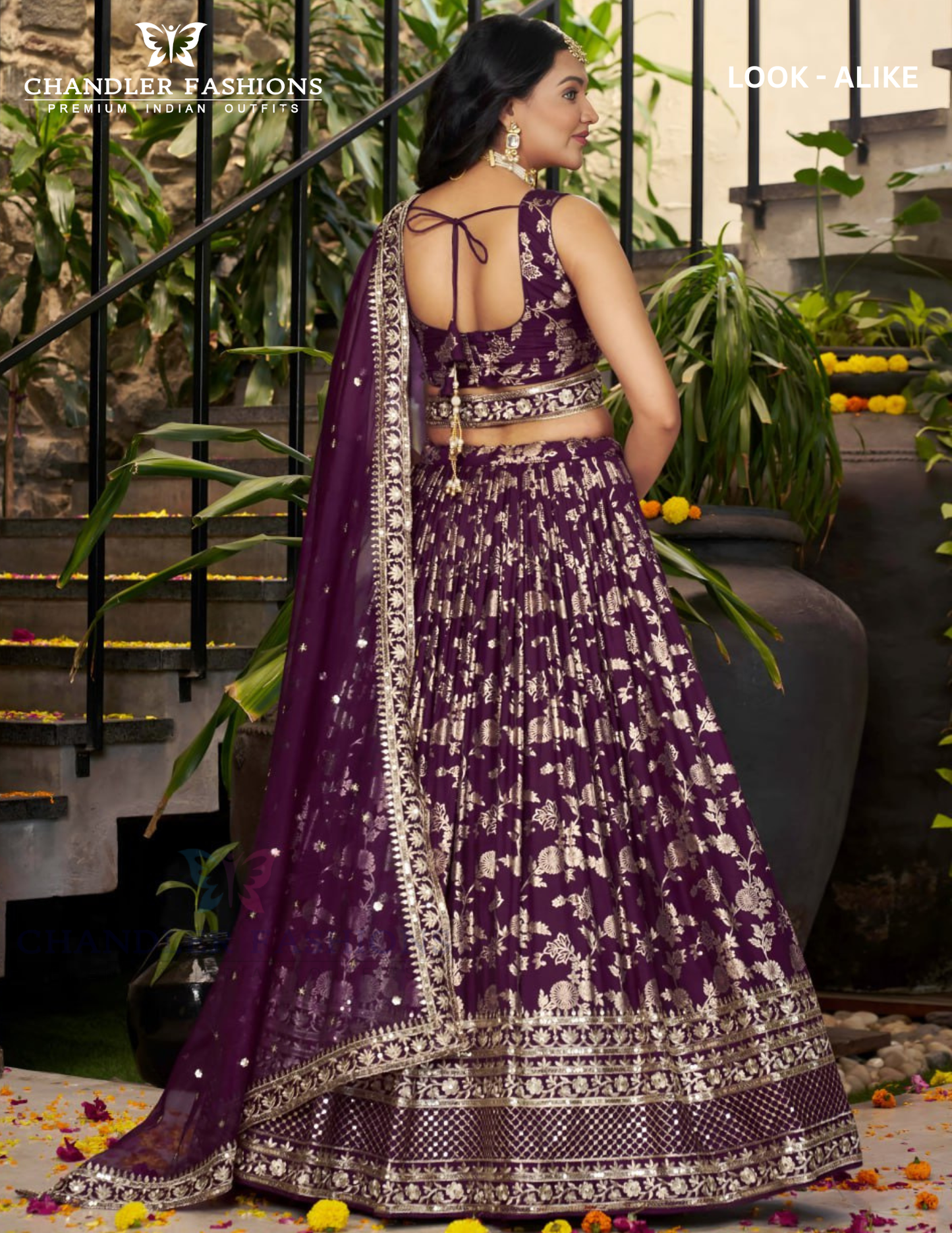 Wine Color Silk Jacquard Lehenga In USA