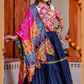 Delightful Blue Colored Rayon Ready Mirror Lace Work Chaniya Lehenga Choli With Dupatta Sets